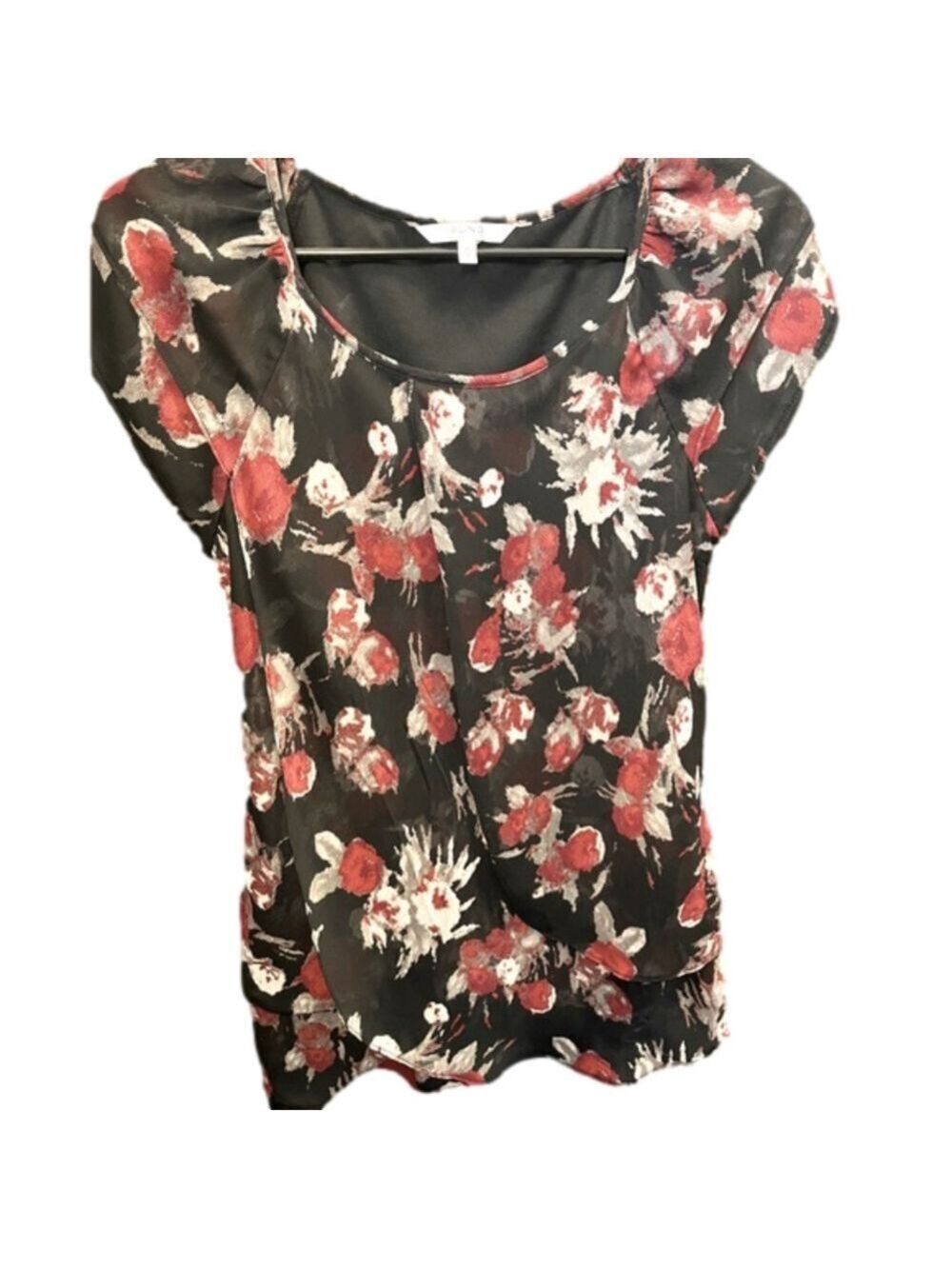 EUC Alfred Sung layered short sleeve blouse size xs